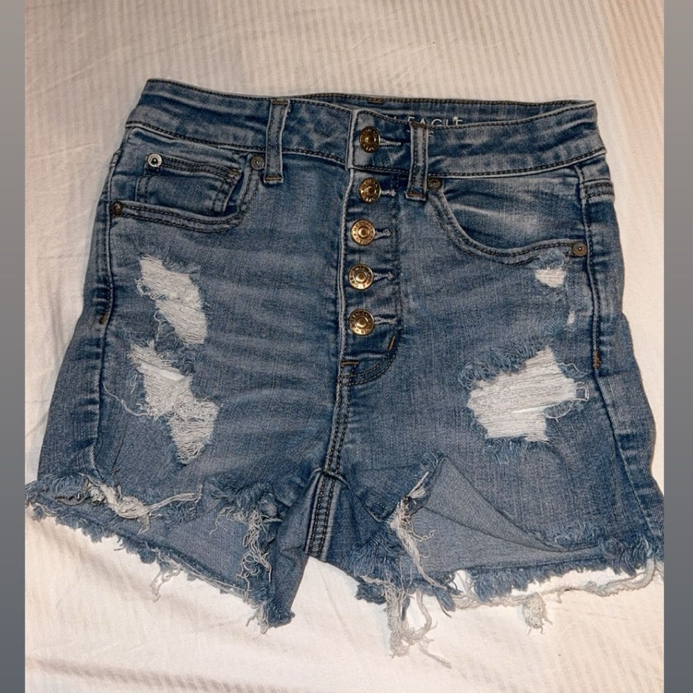 American Eagle Outfitters Distressed Blue Jean Shorts
